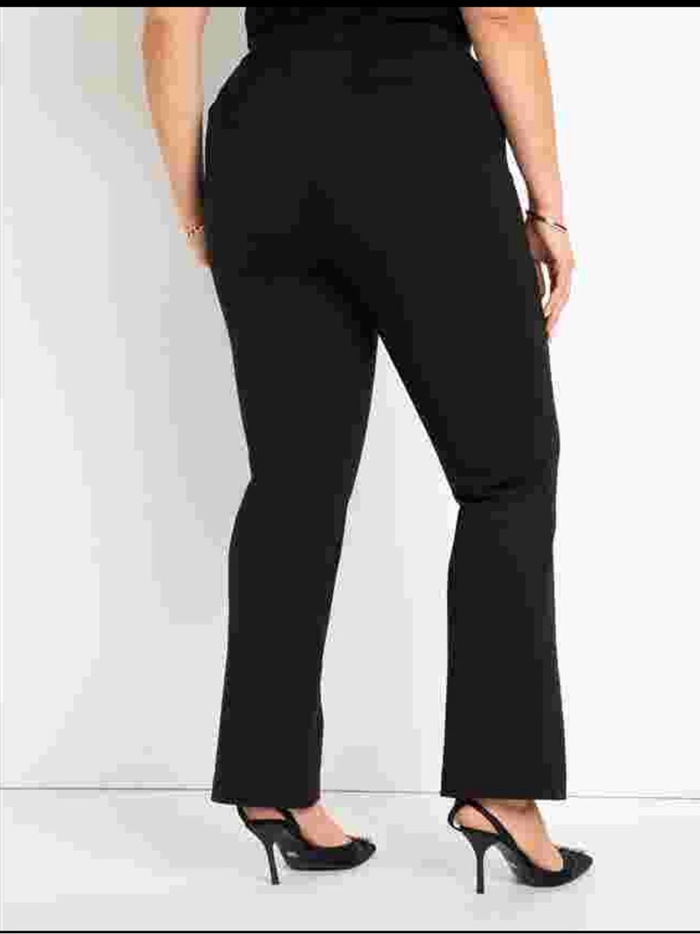 ELOQUII Ultimate Stretch Flare Leg Ponte Pants Black Size 16 - Picture 3 of 8